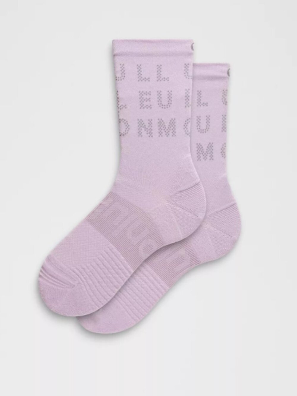 Lululemon Power Stride Crew Socks Reflective Lilac Play NWT Size Medium